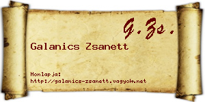 Galanics Zsanett névjegykártya